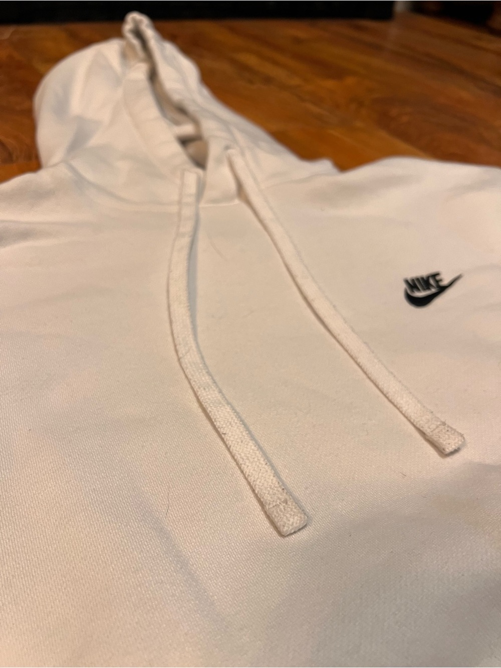 Nike White Hoodie with Black Swoosh, M - Picture 3 of 5